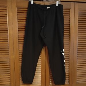 PINK Victoria's Secret Black Joggers with White Detail